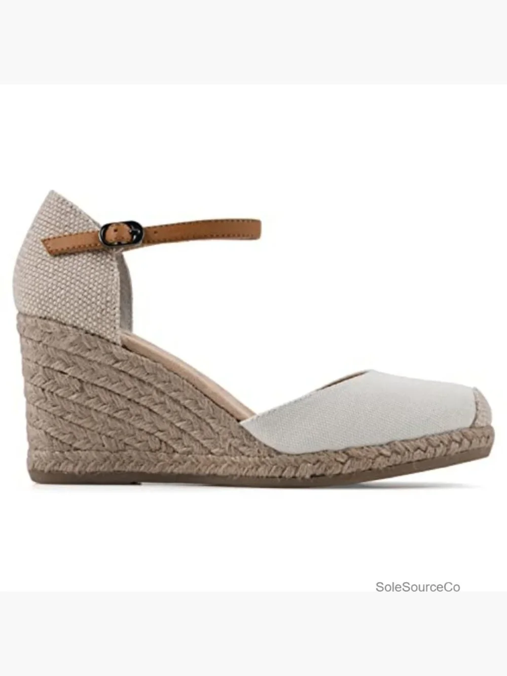 Women's Espadrille Wedge Sandal with Cushioned Insole, Adjustable Buckle